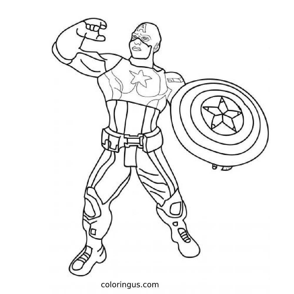 Captain America Coloring Pages Free Printable PDF 
