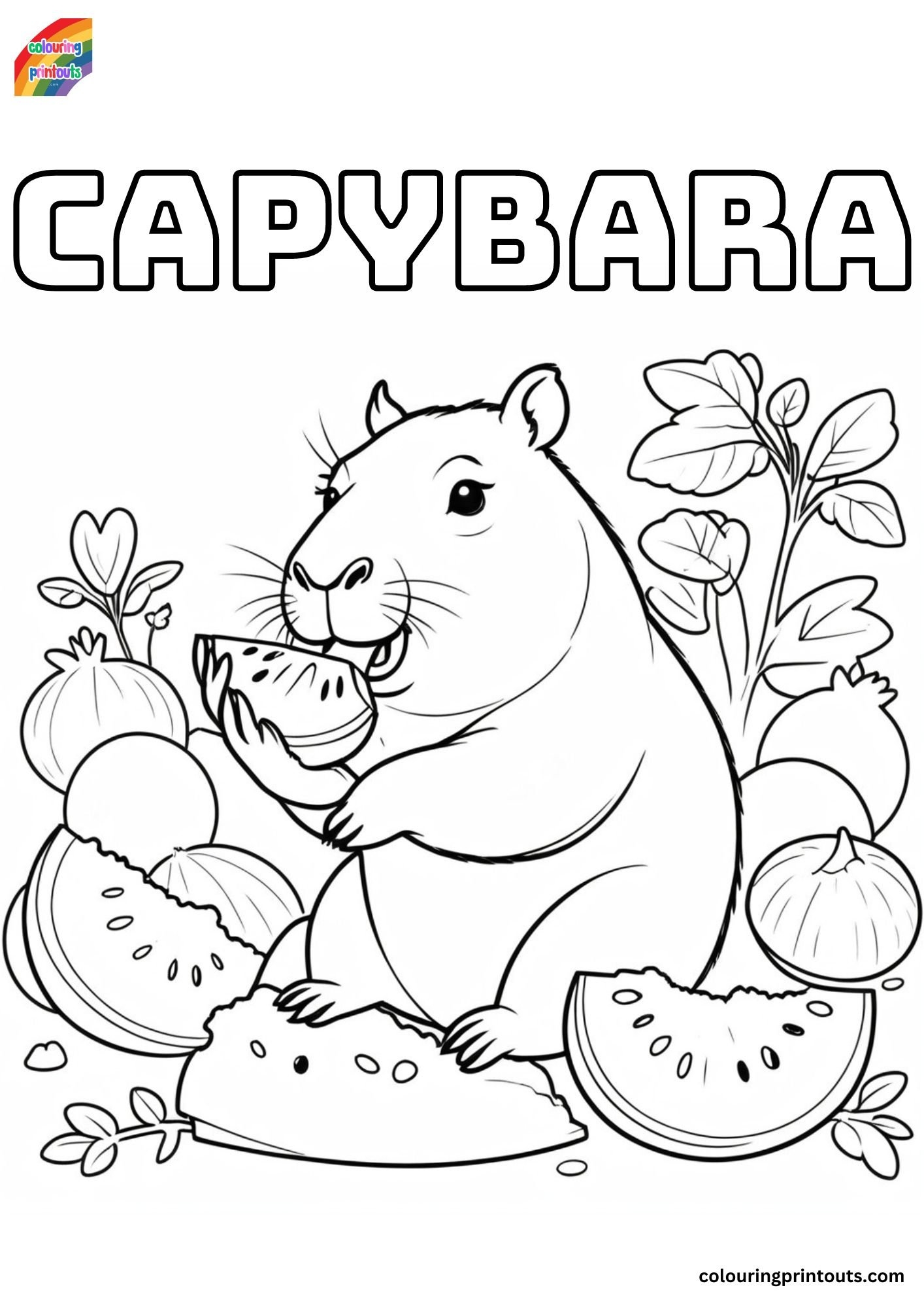 Capybara Coloring Page Capybara Coloring Page