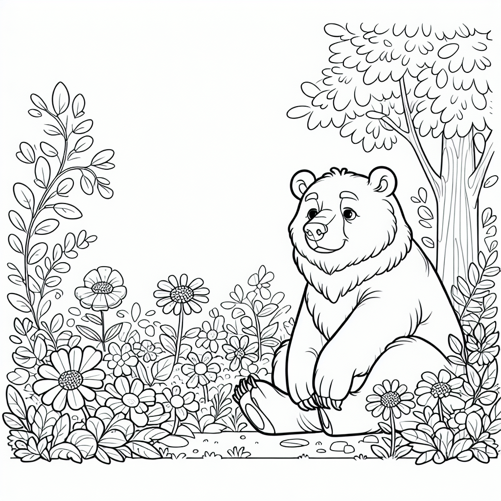 Cartoon Bear Coloring Page GoGo Coloring Cartoon Bear Coloring Page GoGo Coloring