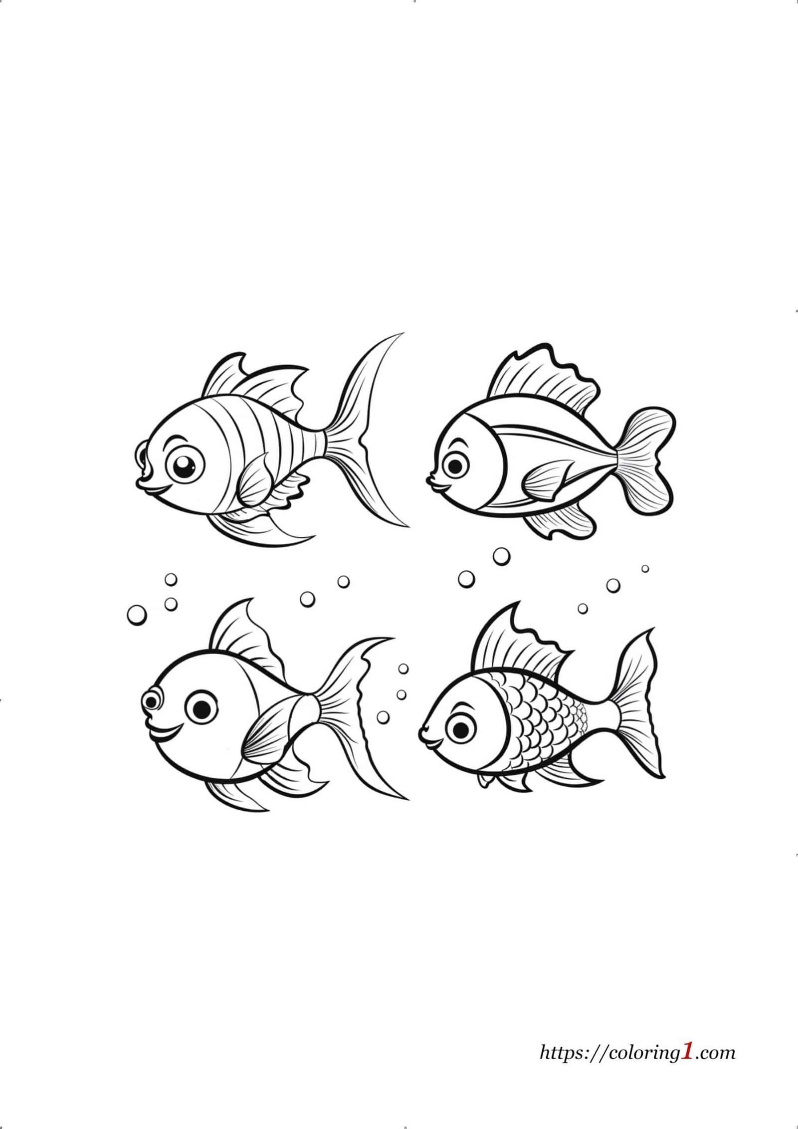 Cartoon Fish Free Coloring Sheet