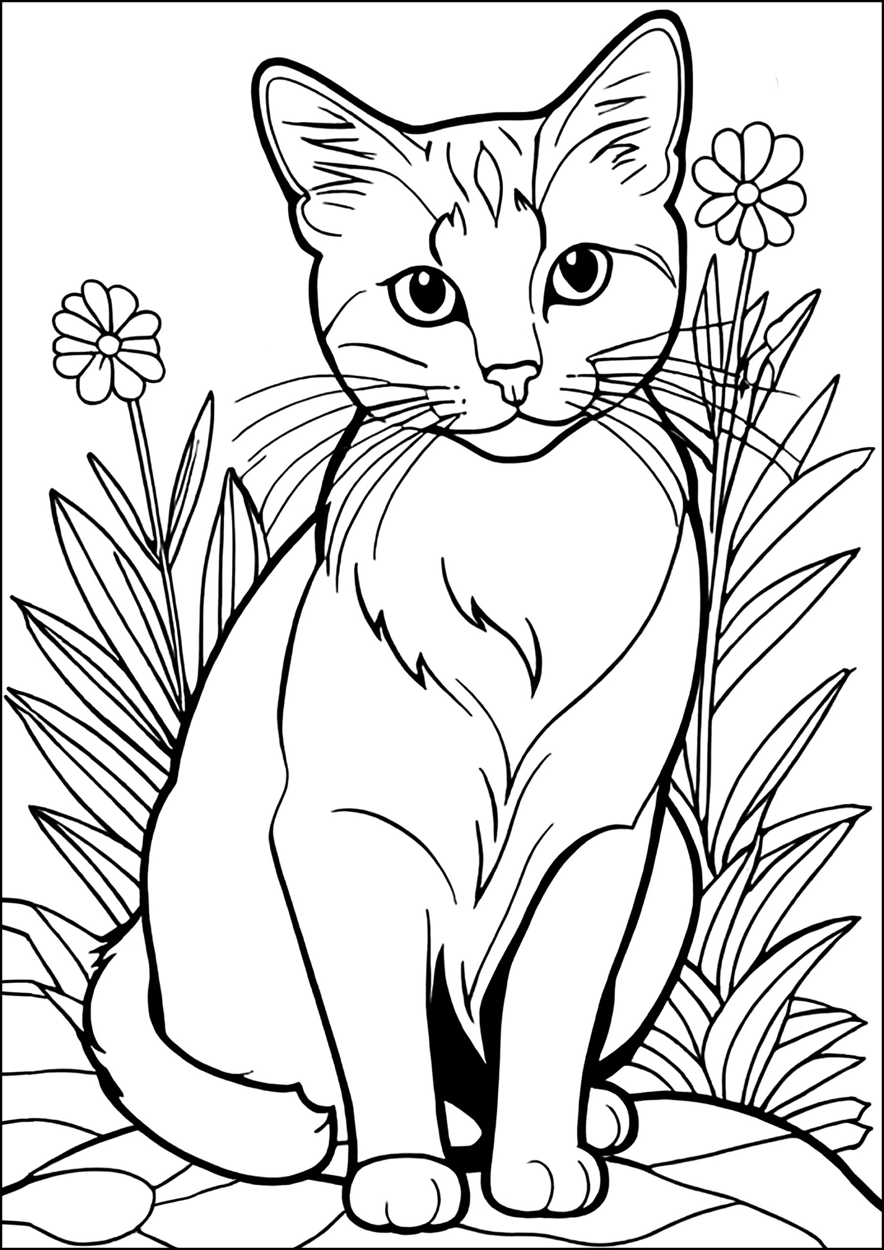 Cat Coloring Pages Printable Art And Words