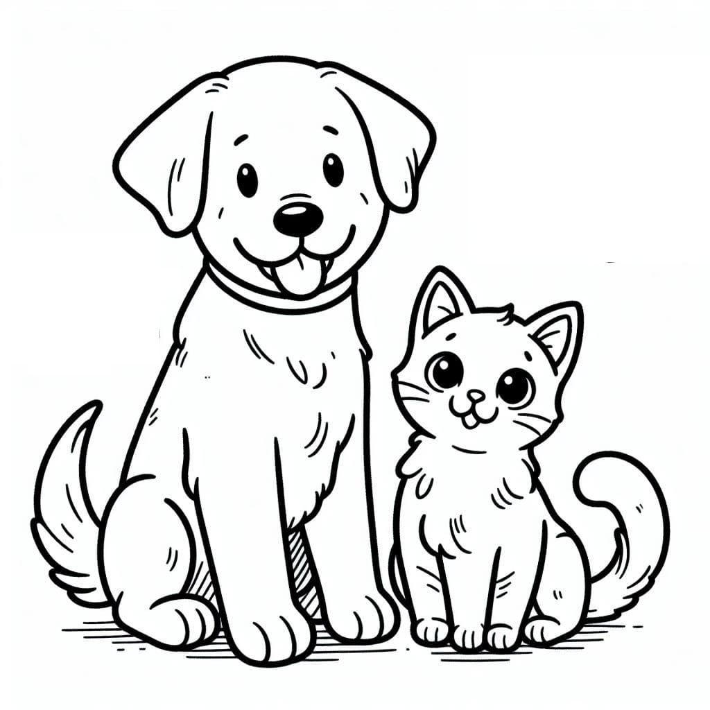 Cat Dog Coloring Pages Coloring Pages