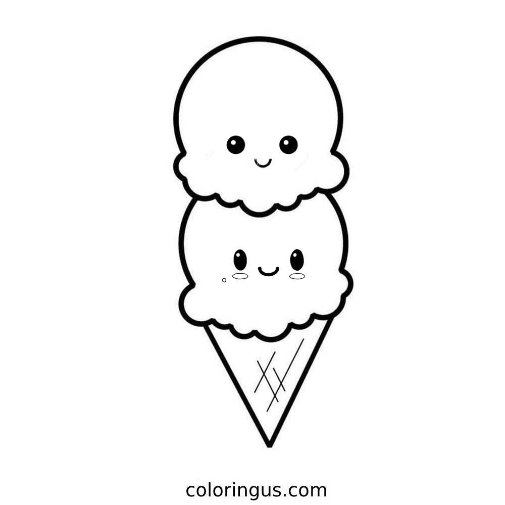 Cat Ice Cream Coloring Page Free Printable PDF Cat Ice Cream Coloring Page Free Printable PDF