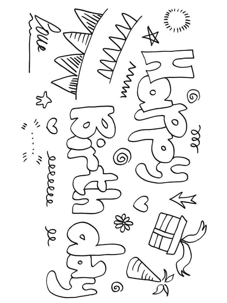 happy birthday coloring pages
