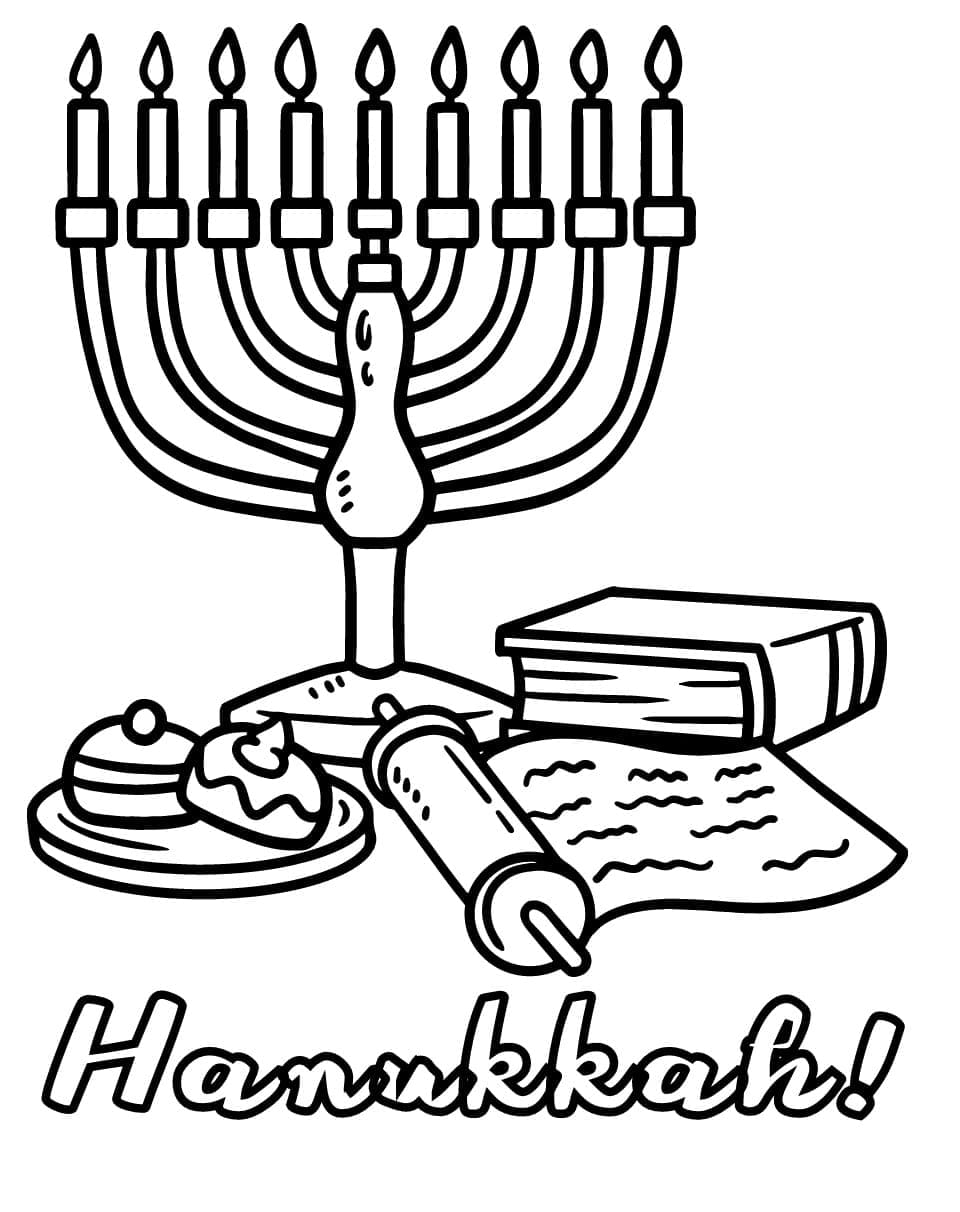 Celebrating Hanukkah Coloring Page Free Download And Print For You 