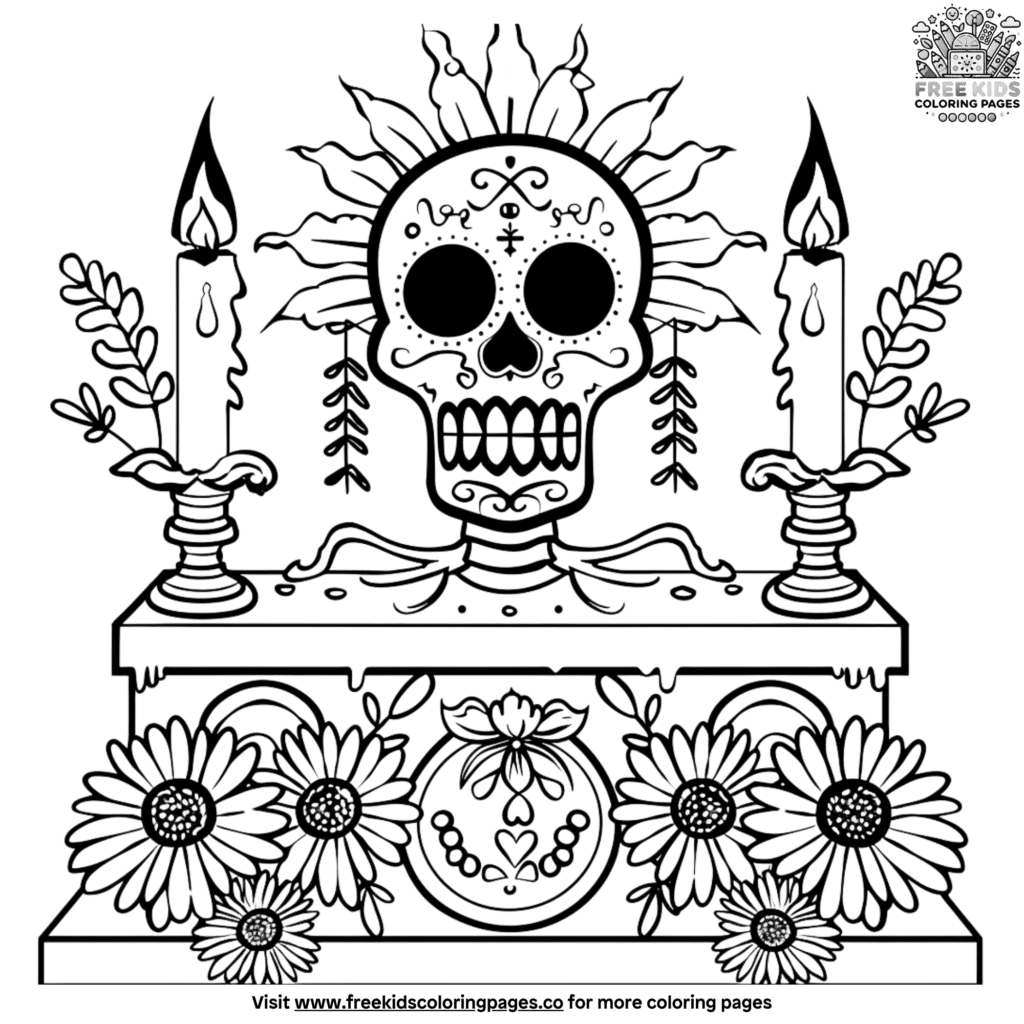 Charming Simple D a De Los Muertos Coloring Pages