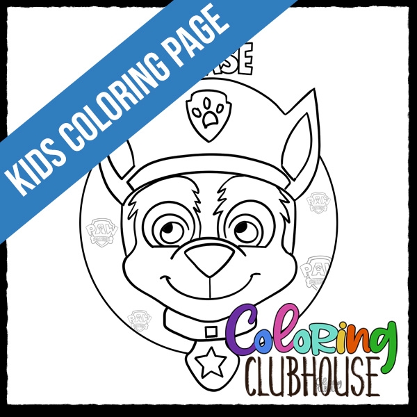 Chase Paw Patrol Coloring Page Coloring Clubhouse Chase Paw Patrol Coloring Page Coloring Clubhouse