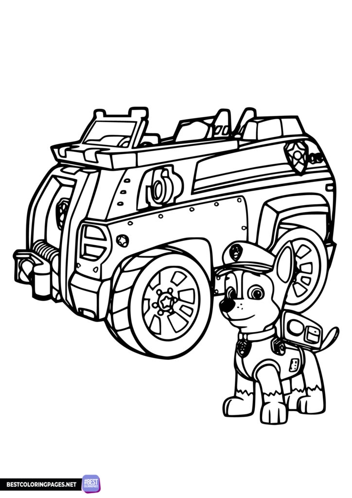 chase paw patrol coloring pages chase paw patrol coloring pages