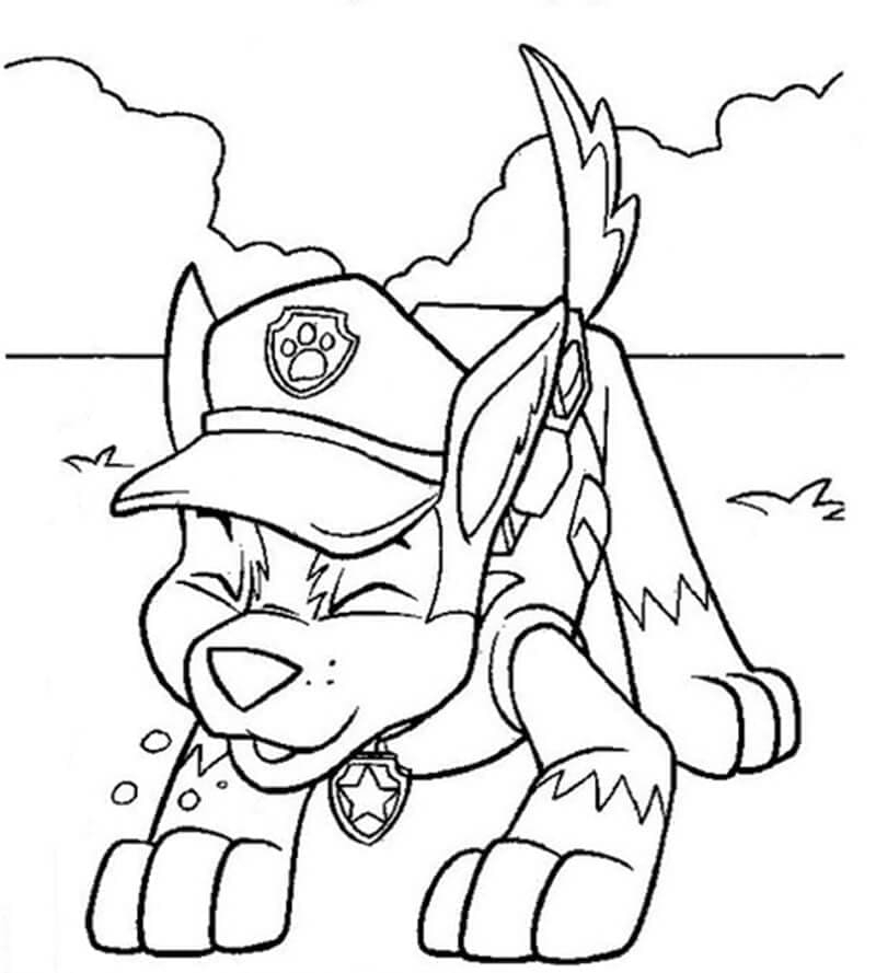 chase paw patrol coloring page chase paw patrol coloring page