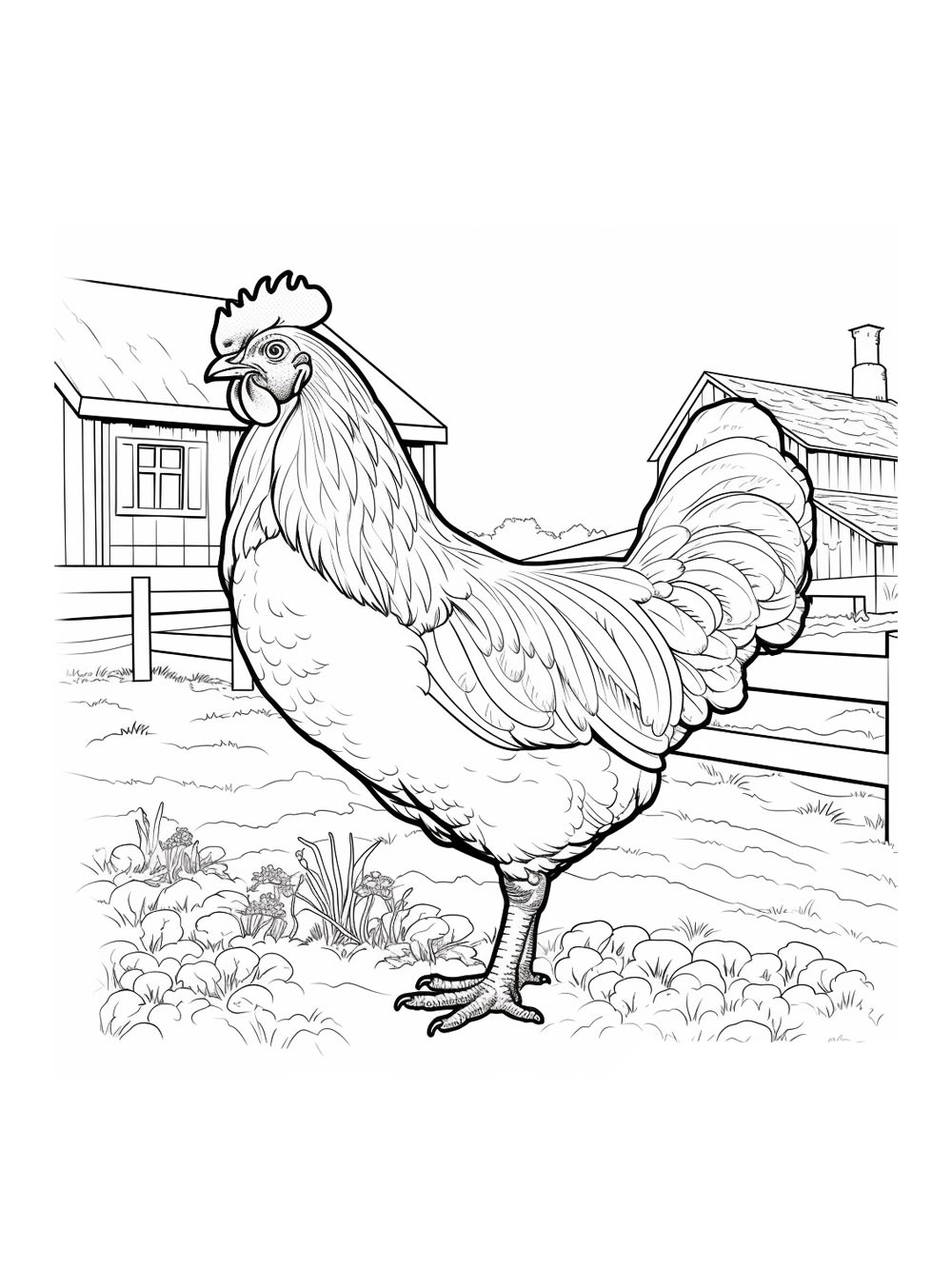 Chicken Coloring Page Chicken Coloring Page