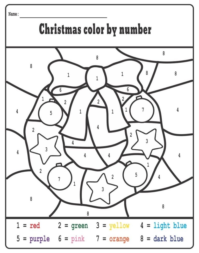 Christmas Color By Number Coloring Pages Christmas Color By Number Coloring Pages