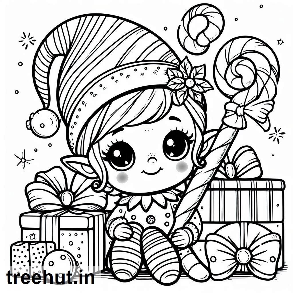 Christmas Elf Coloring Pages Christmas Elf Coloring Pages