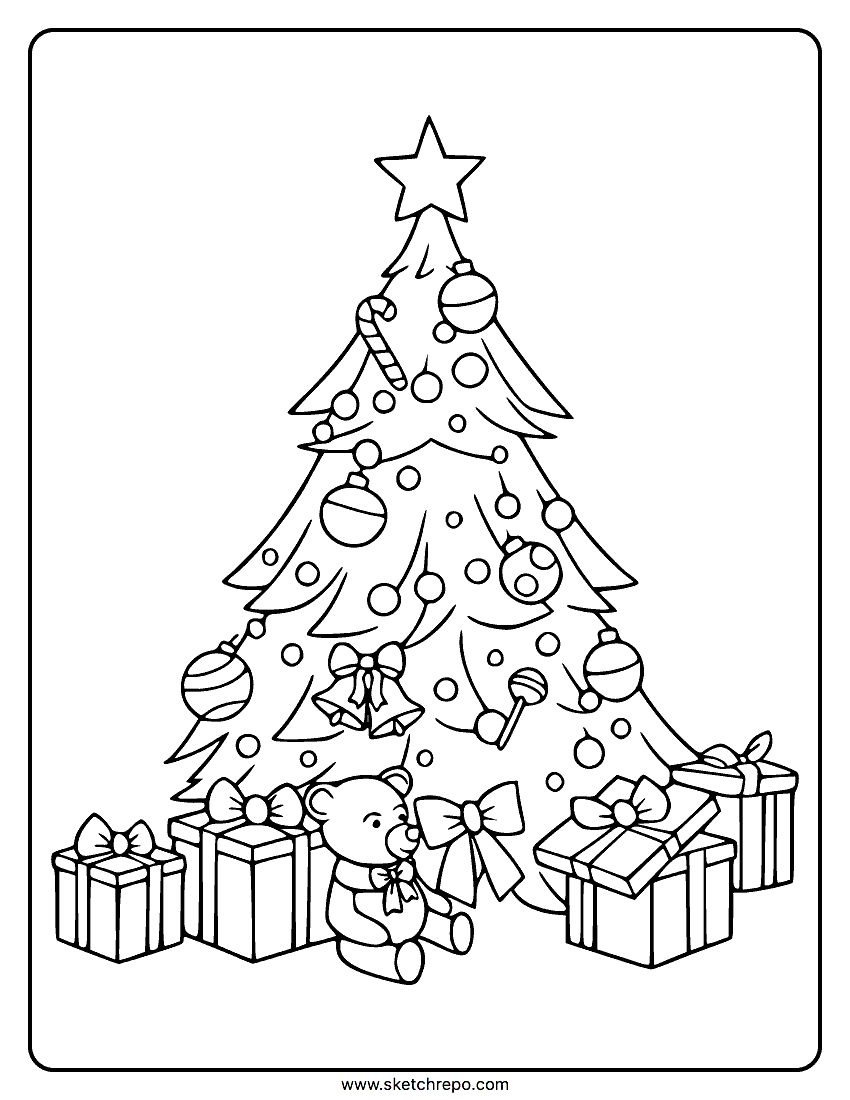 Christmas Tree Coloring Page Sketch Repo Christmas Tree Coloring Page Sketch Repo