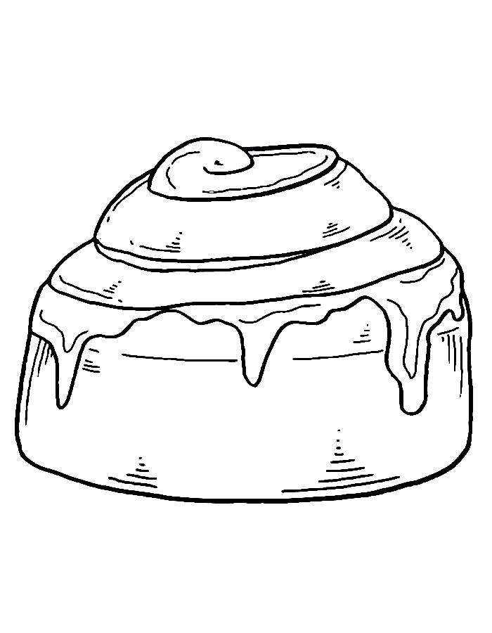 Cinnamon Roll Coloring Pages Free Printable PDF
