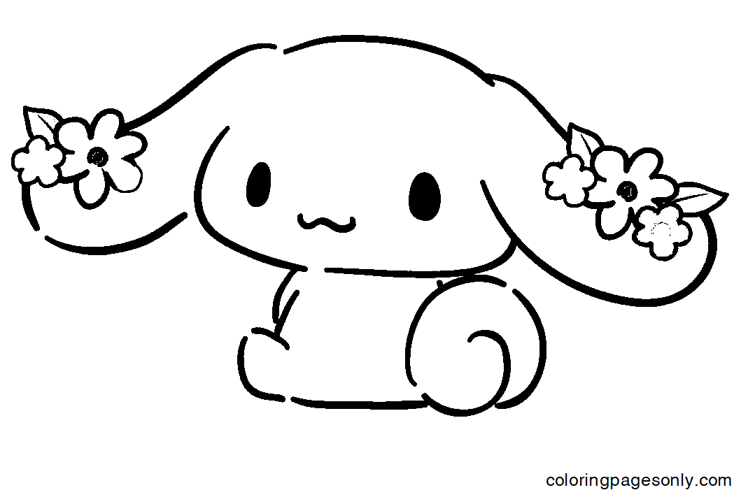 cinnamon roll hello kitty coloring page