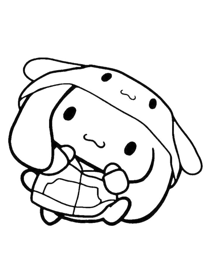 Cinnamon Roll Hello Kitty Coloring Page