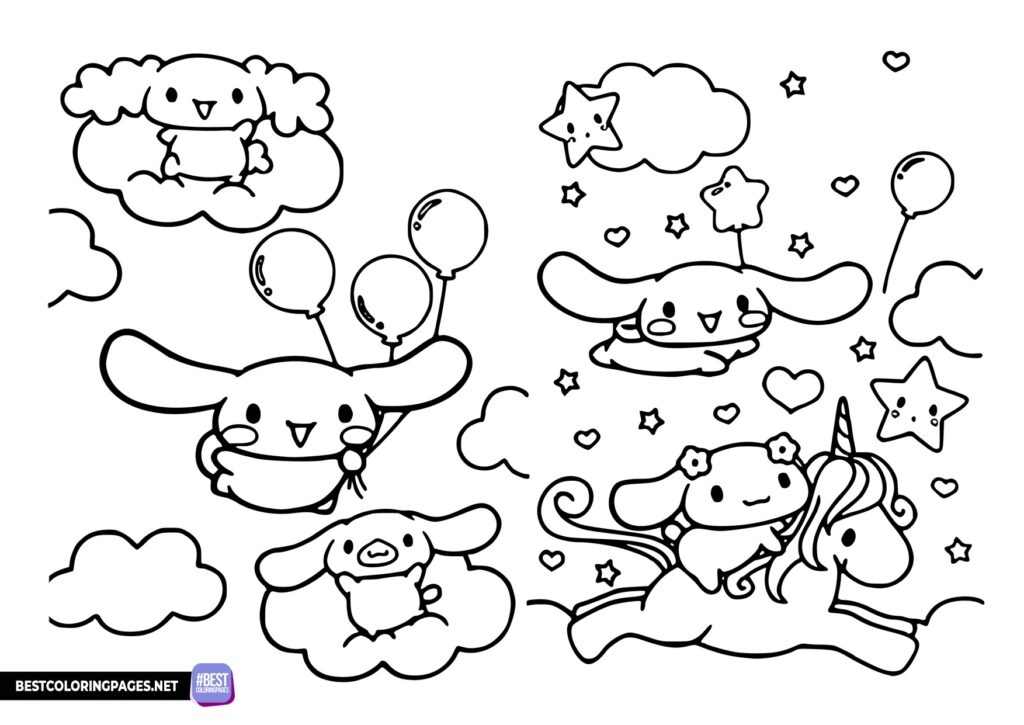 cinnamoroll coloring pages cinnamoroll coloring pages