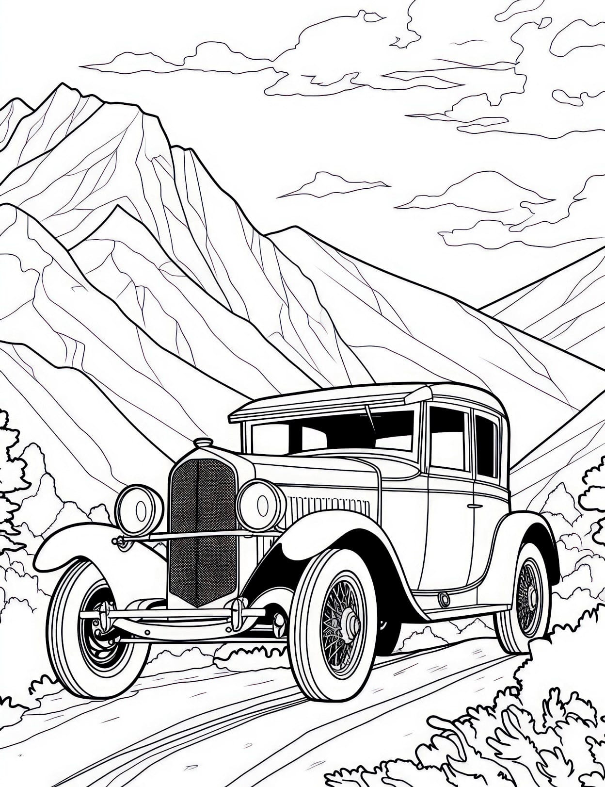 Classic Car Coloring Pages Classic Car Coloring Pages