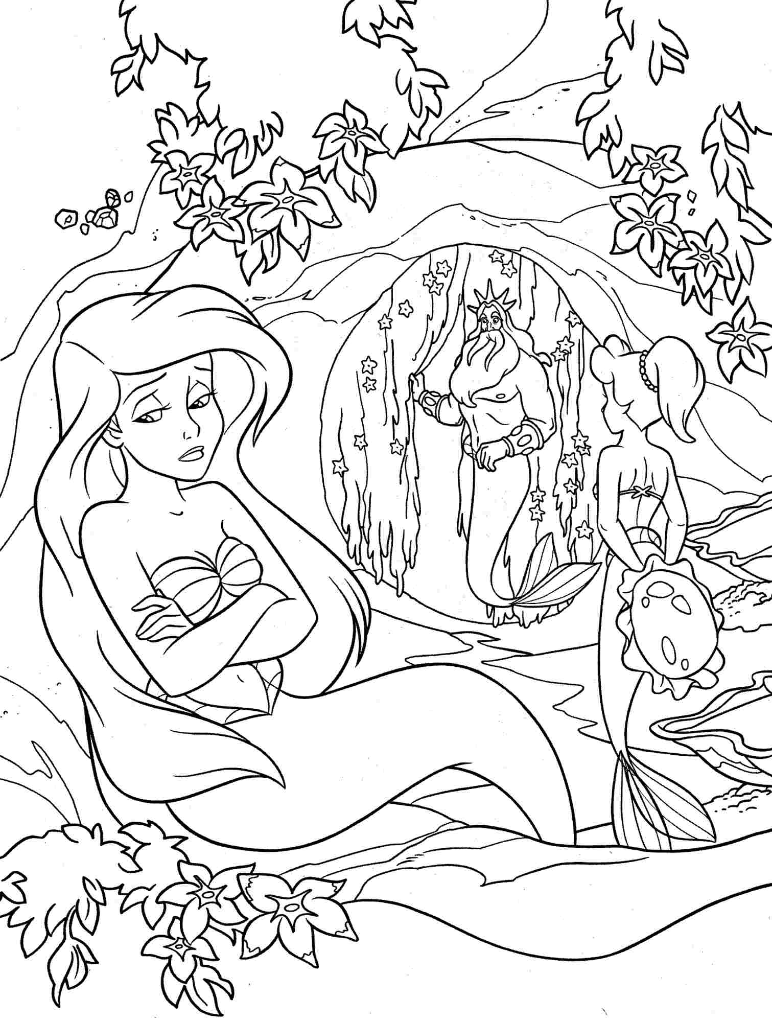 Collection Of Ariel Mermaid Coloring Pages Free Printable