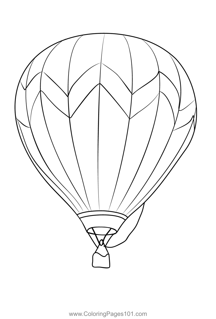 Colorful Hot Air Balloon Coloring Page For Kids Free Hot Air Balloons