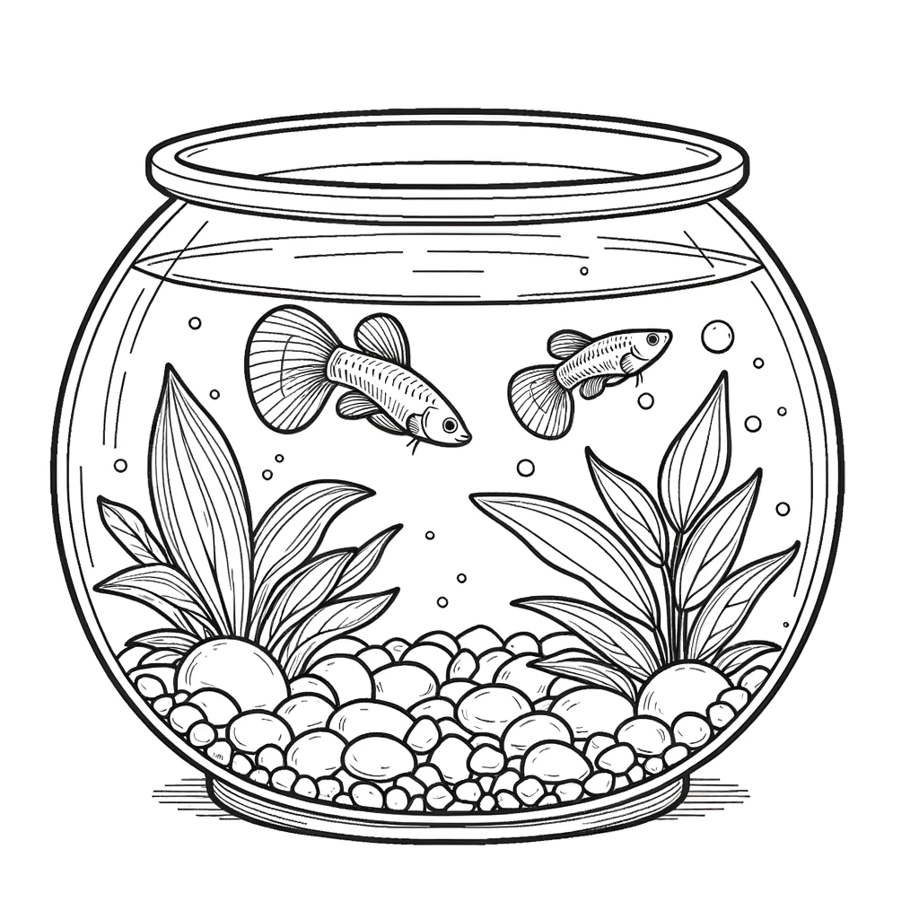 Coloring Page Fish Bowl Infoupdate