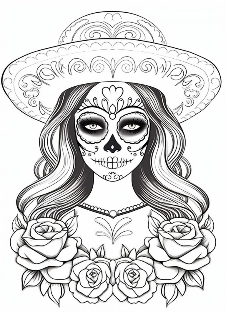 dia de los muertos coloring pages