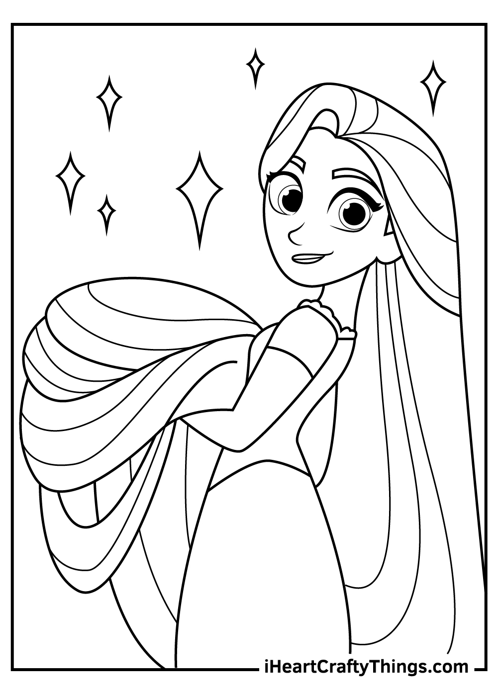 Coloring Pages Disney Princess Rapunzel Easy Rapunzel Coloring Pages