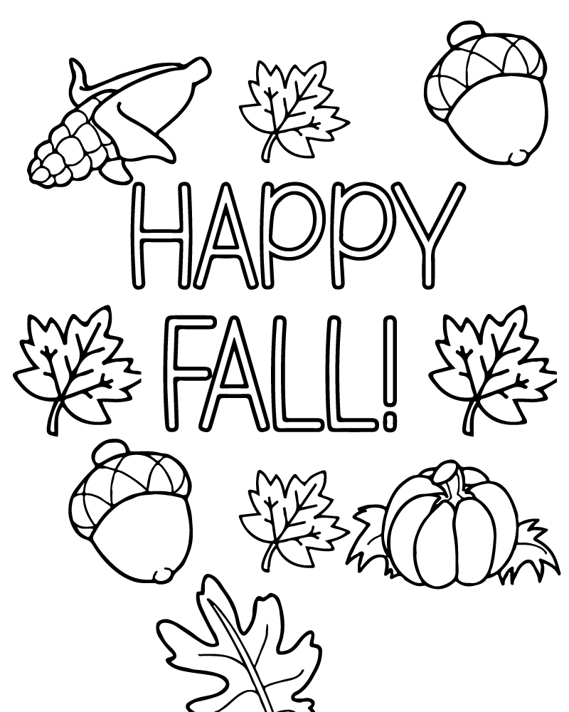 fall coloring page fall coloring page