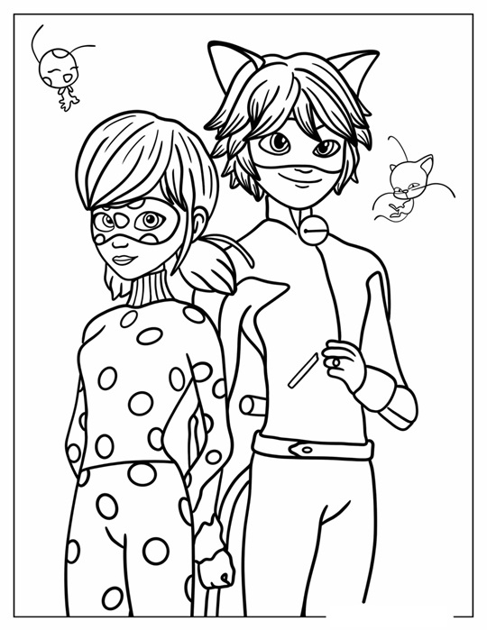 Coloring Pages Ladybug And Cat Noir Coloring Book 6000 Coloring Pages 