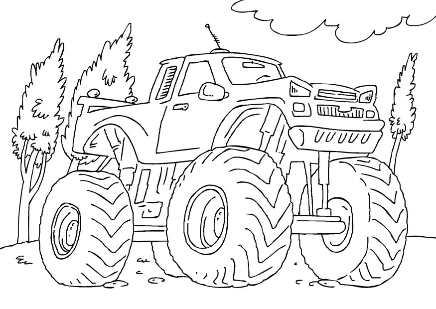 Coloring Pages Of Monster Trucks Coloring Pages Coloring Cool