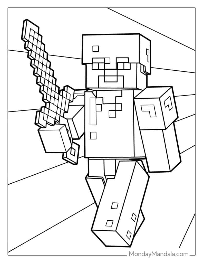 free minecraft coloring pages