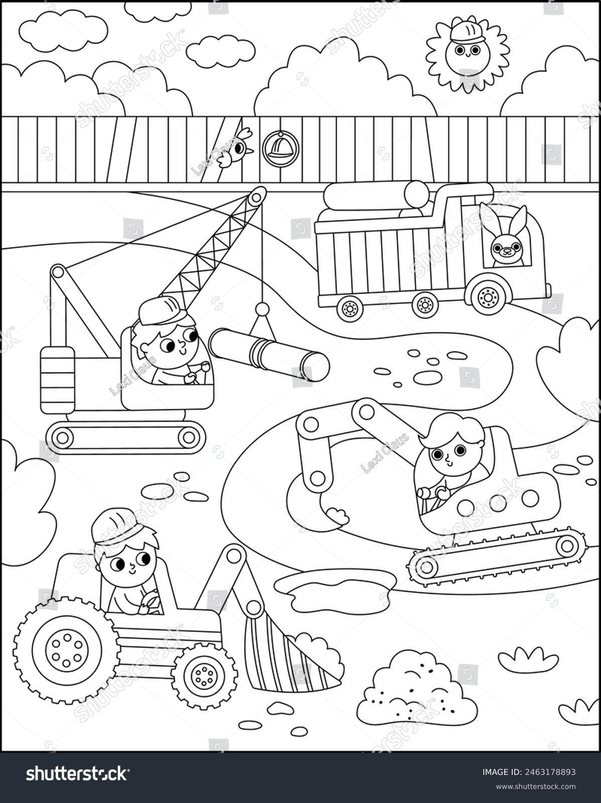 Construction Site Coloring Pages 2025 