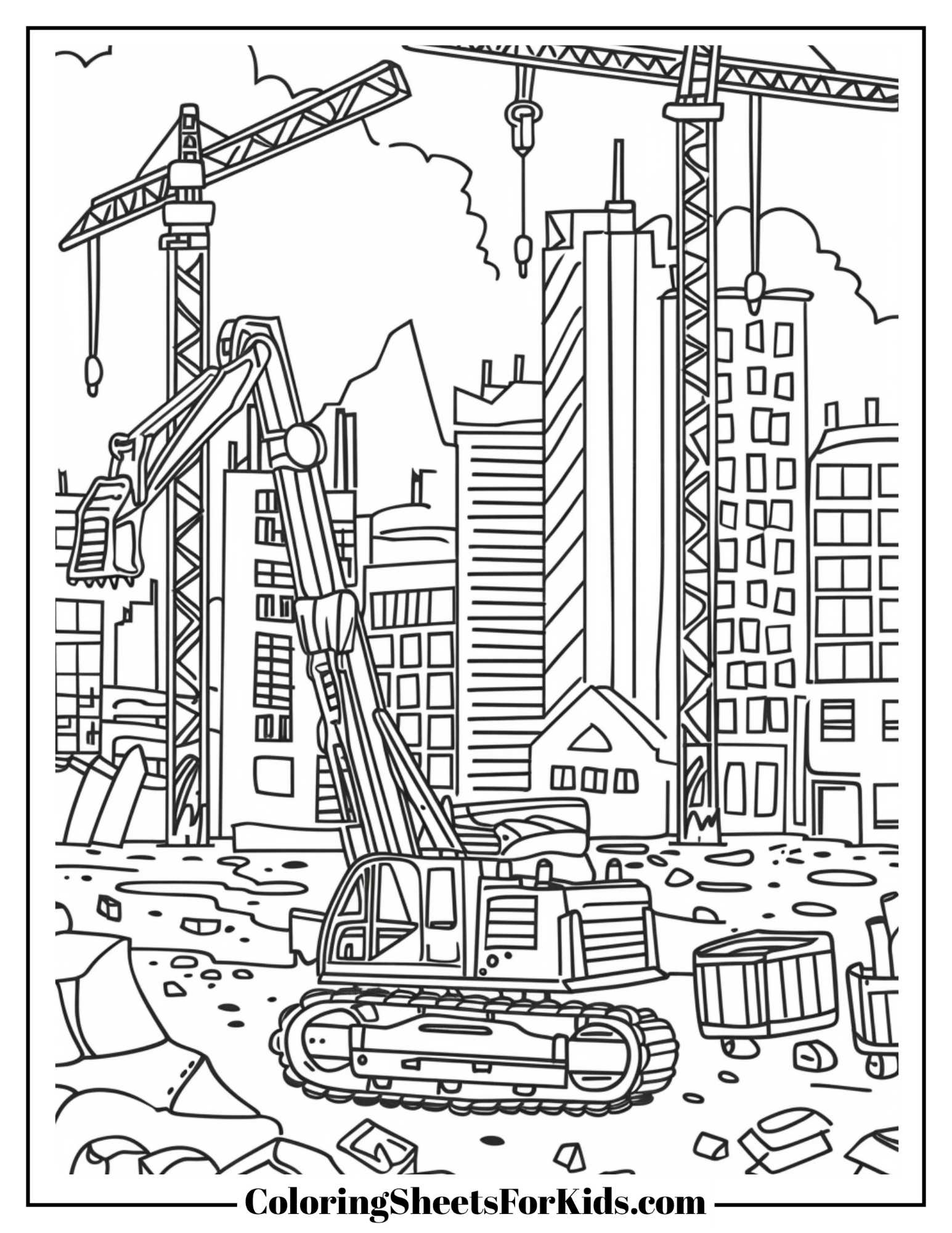 Construction Site Coloring Pages Free Downloads Coloring Sheets For 
