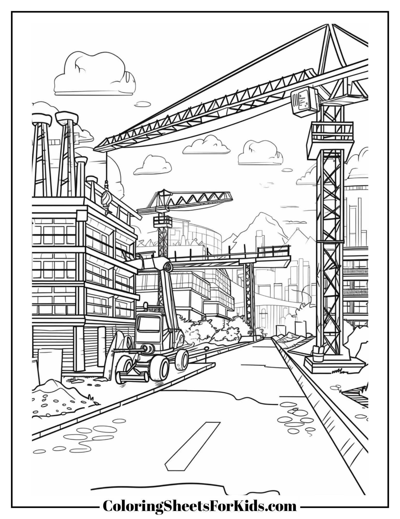 construction site coloring pages