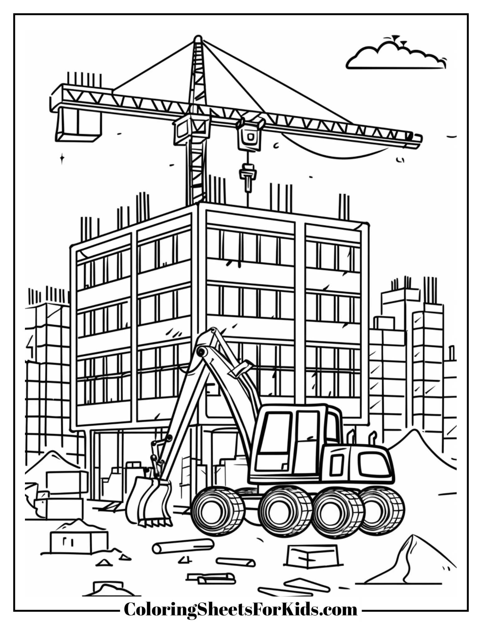Construction Site Coloring Pages Free Downloads Coloring Sheets For 