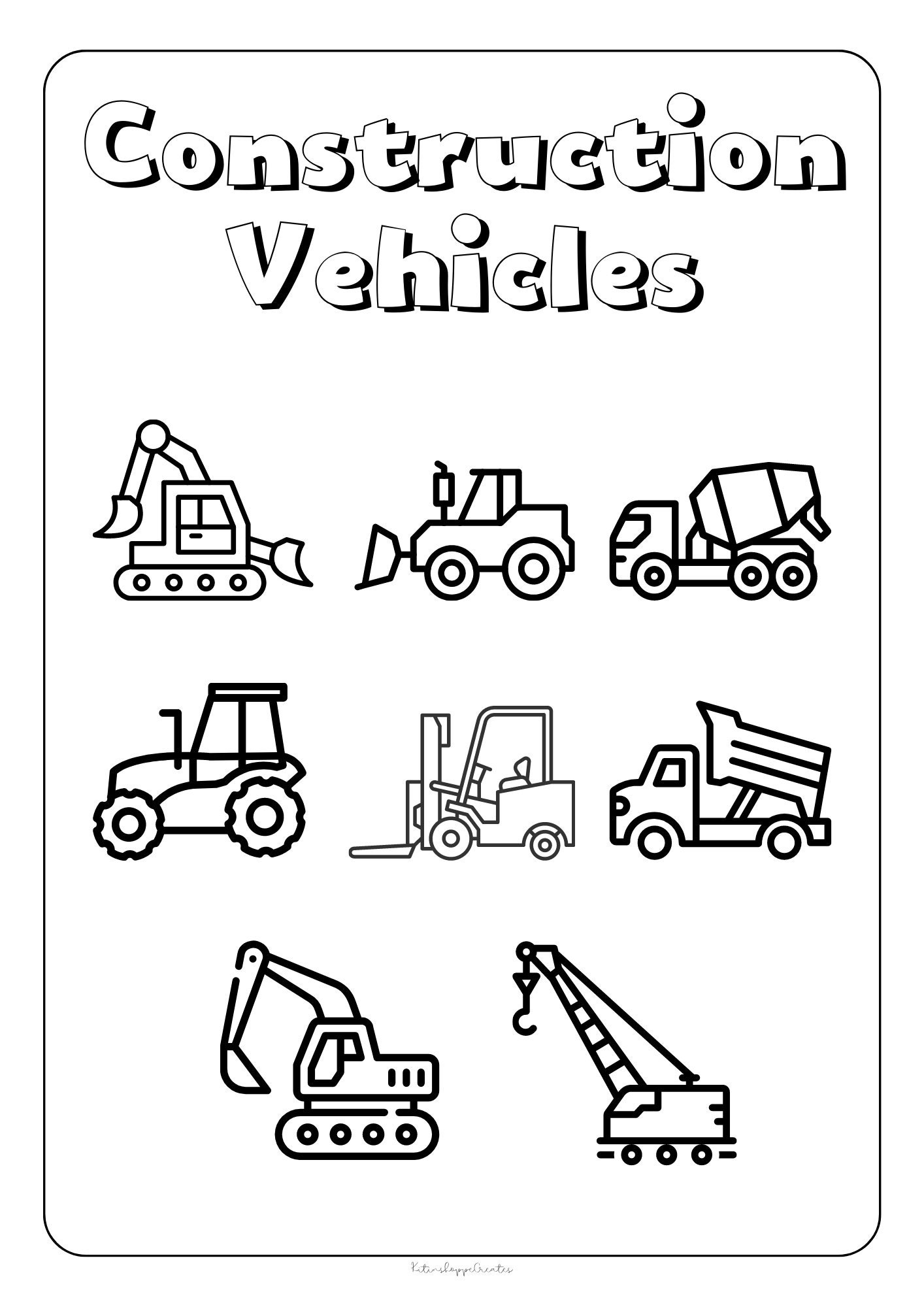 Construction Vehicles Coloring Pages