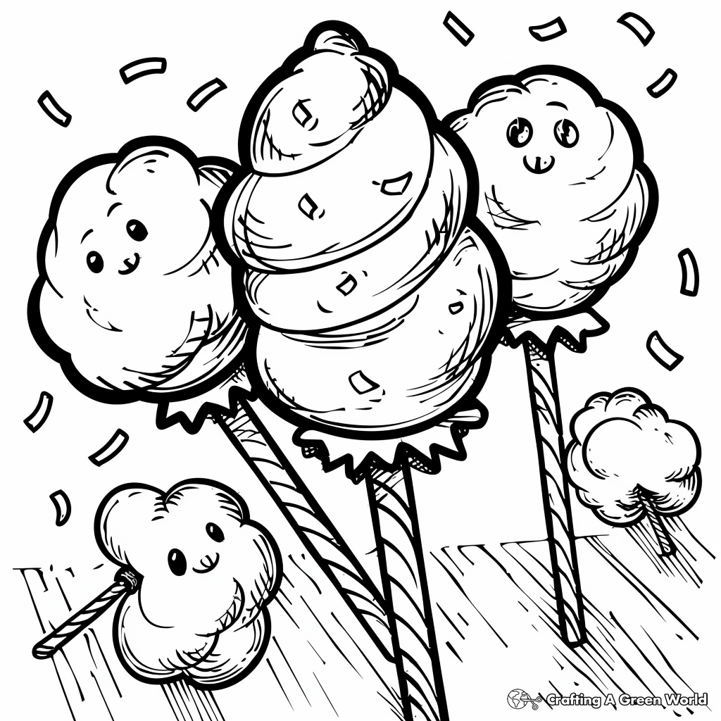 Cotton Candy Coloring Pages