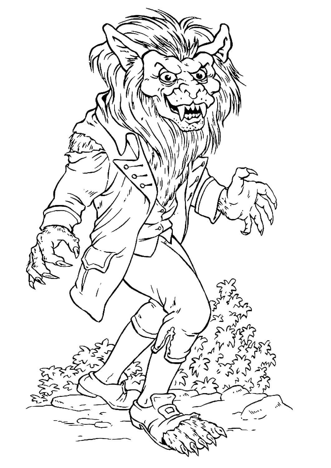 Creepy Werewolf Coloring Page Download Print Or Color Online For Free