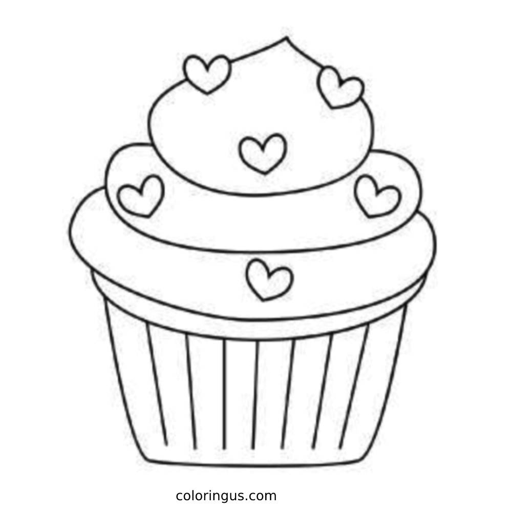 Cupcake Coloring Pages Free Printable PDF