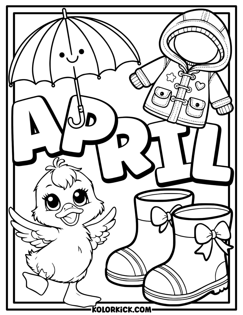 april coloring pages