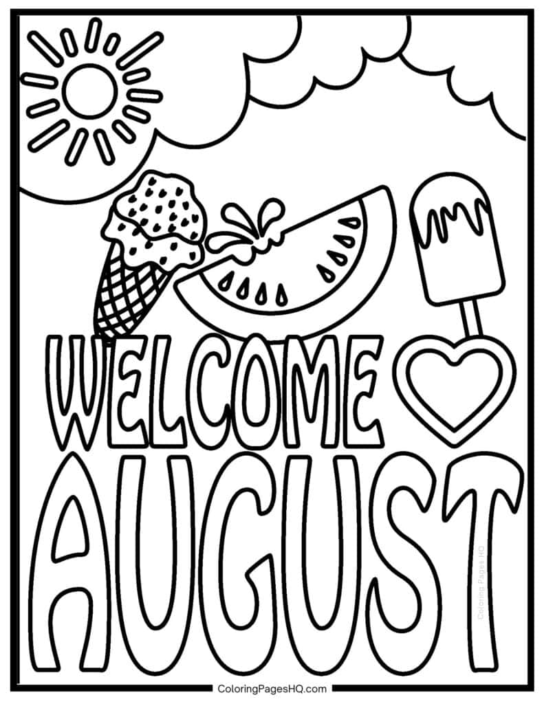 Cute August Coloring Pages Free PDF Printables Coloring Pages HQ