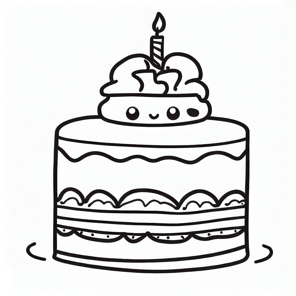 Cute Birthday Cake Coloring Page Download Print Or Color Online For Free