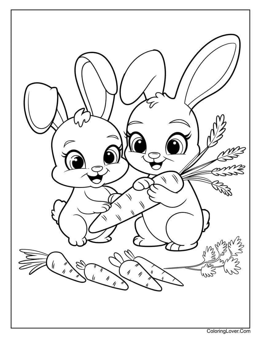 Cute Bunny Coloring Pages Free Printable Infoupdate