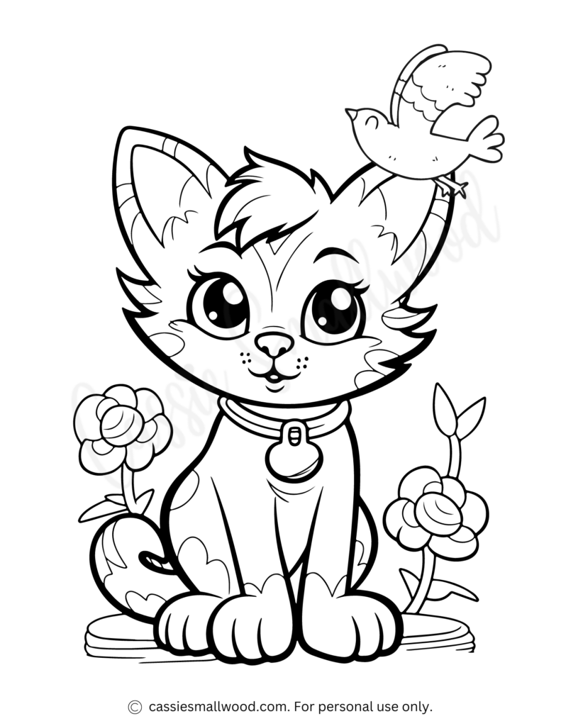 Cute Cat Coloring Page Cassie Smallwood Cute Cat Coloring Page Cassie Smallwood