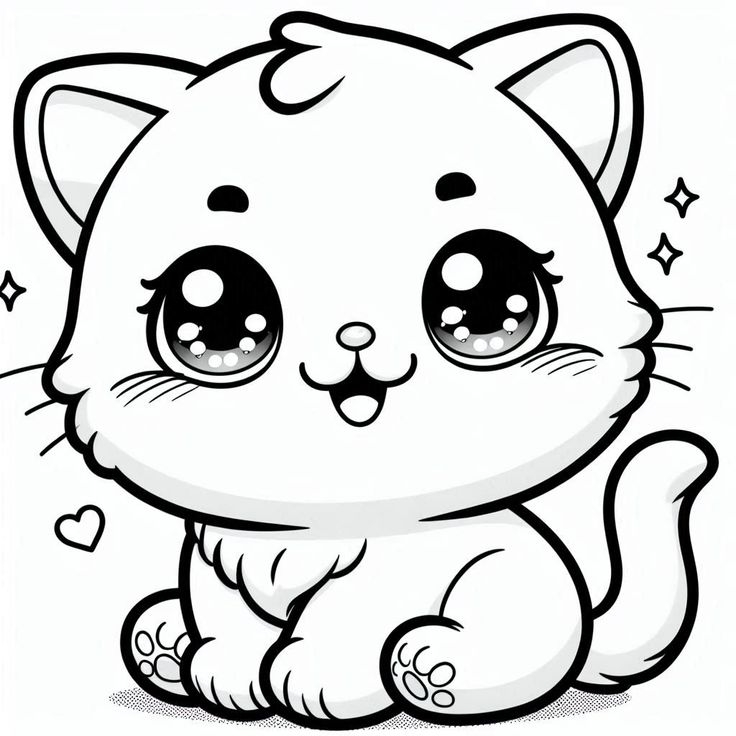 Cute Cat Coloring Page In 2025 Cat Coloring Page Disney Coloring