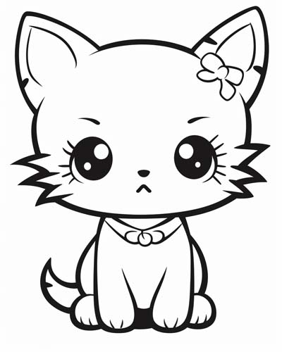 Cute Cat Coloring Pages For Kids Cute Cat Coloring Pages For Kids