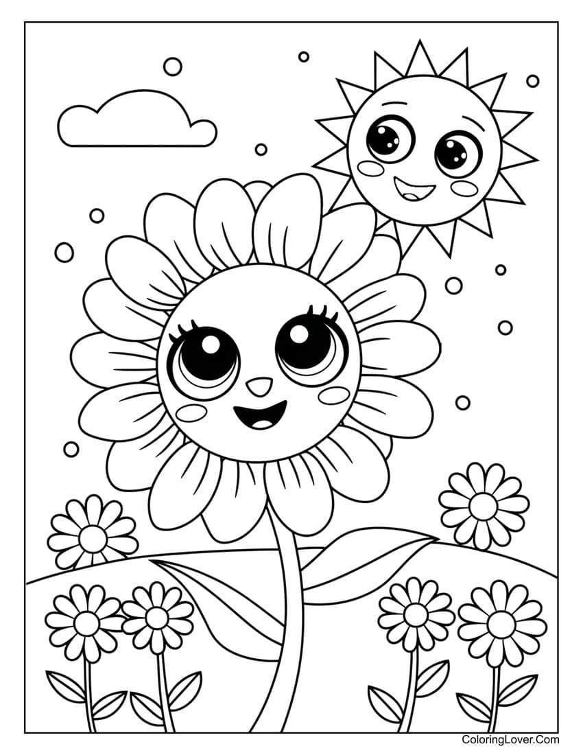 cute flower coloring pages