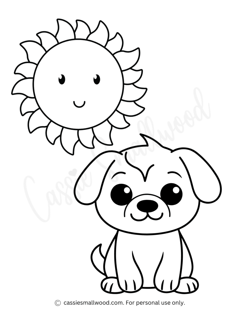 Cute Puppy Coloring Page Cassie Smallwood