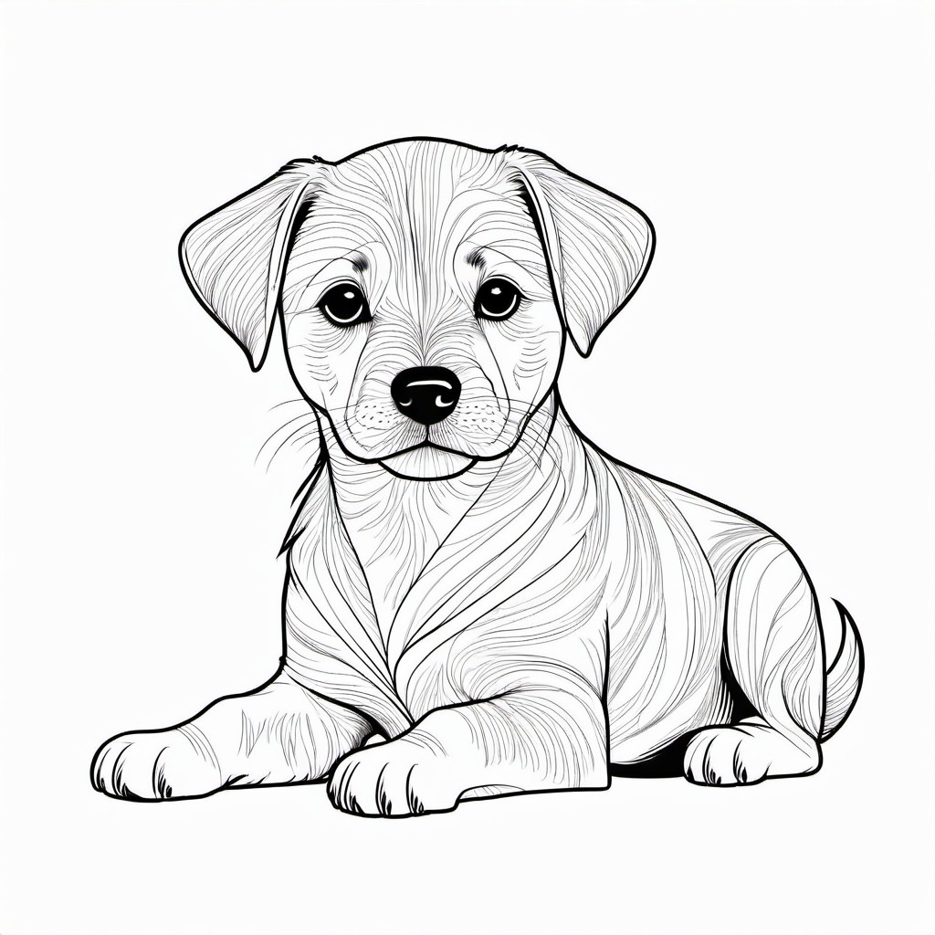 Cute Puppy Dog Coloring Pages Stable Diffusion Online