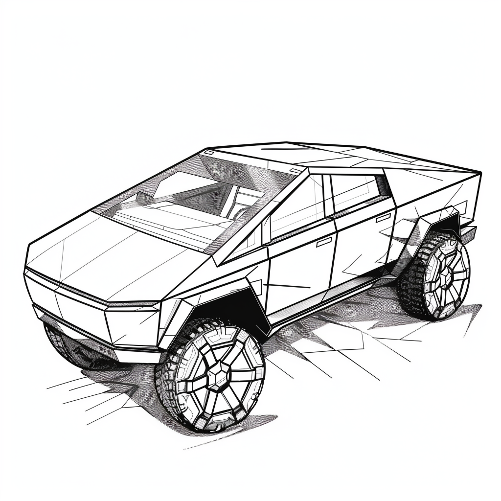 Cybertruck Coloring Page Free Fun Prints Cybertruck Coloring Page Free Fun Prints